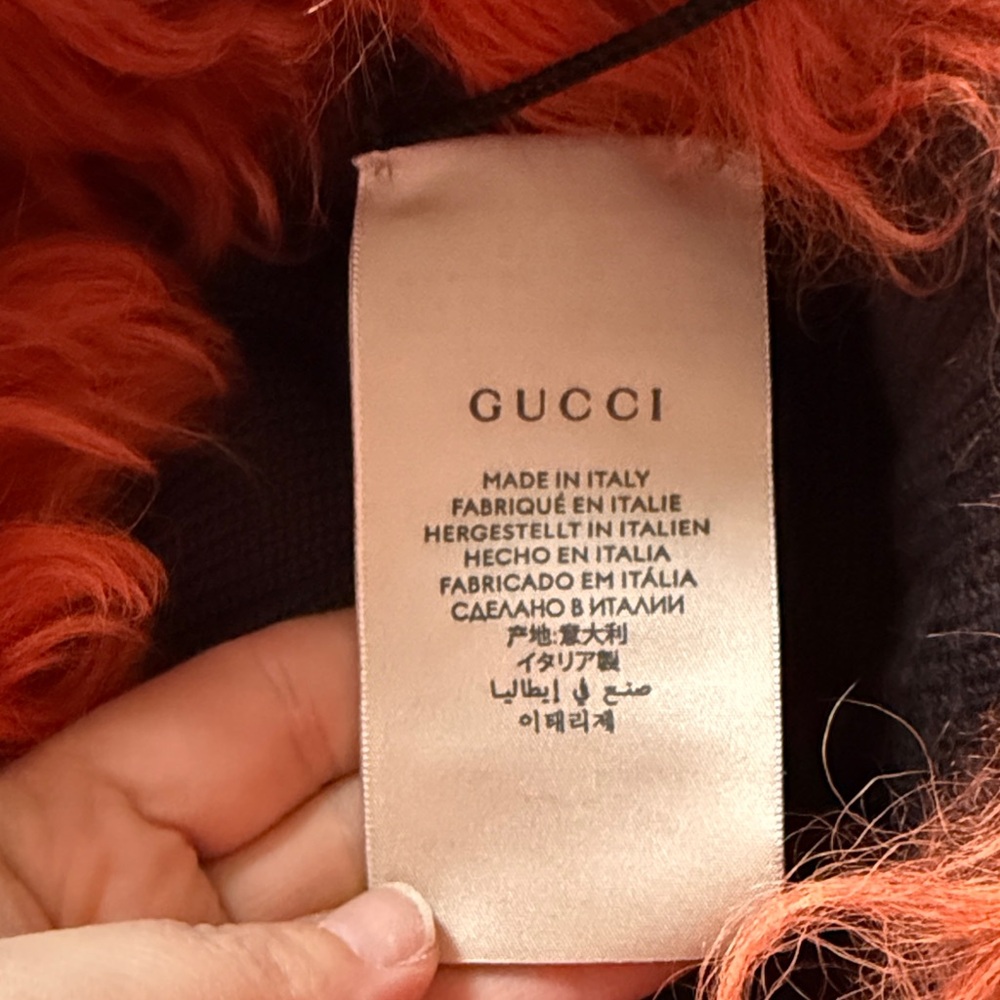 Gucci NWT Orange Shearling Hat Medium 58cm - Picture 14 of 15